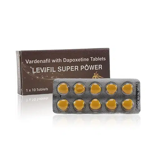 Levifil Super Power|伐地那非與達泊西汀雙效藥盒+錠劑 Levifil Super Power 雙效樂威壯藥盒與錠劑實拍圖